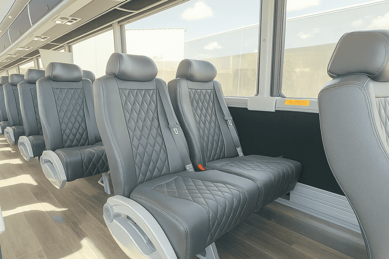 interior of Coach Bus Lowell charter bus